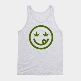 Hippie Face with Cannabis Leaves Tank Top